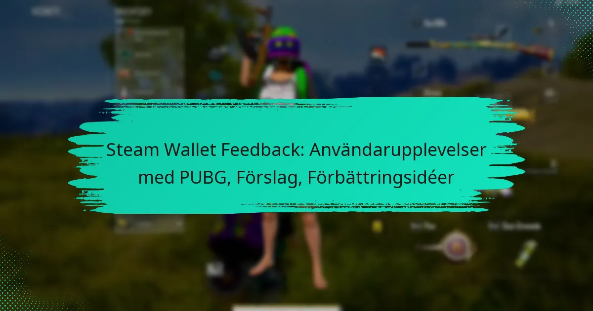 Steam Wallet Feedback: Användarupplevelser med PUBG, Förslag, Förbättringsidéer