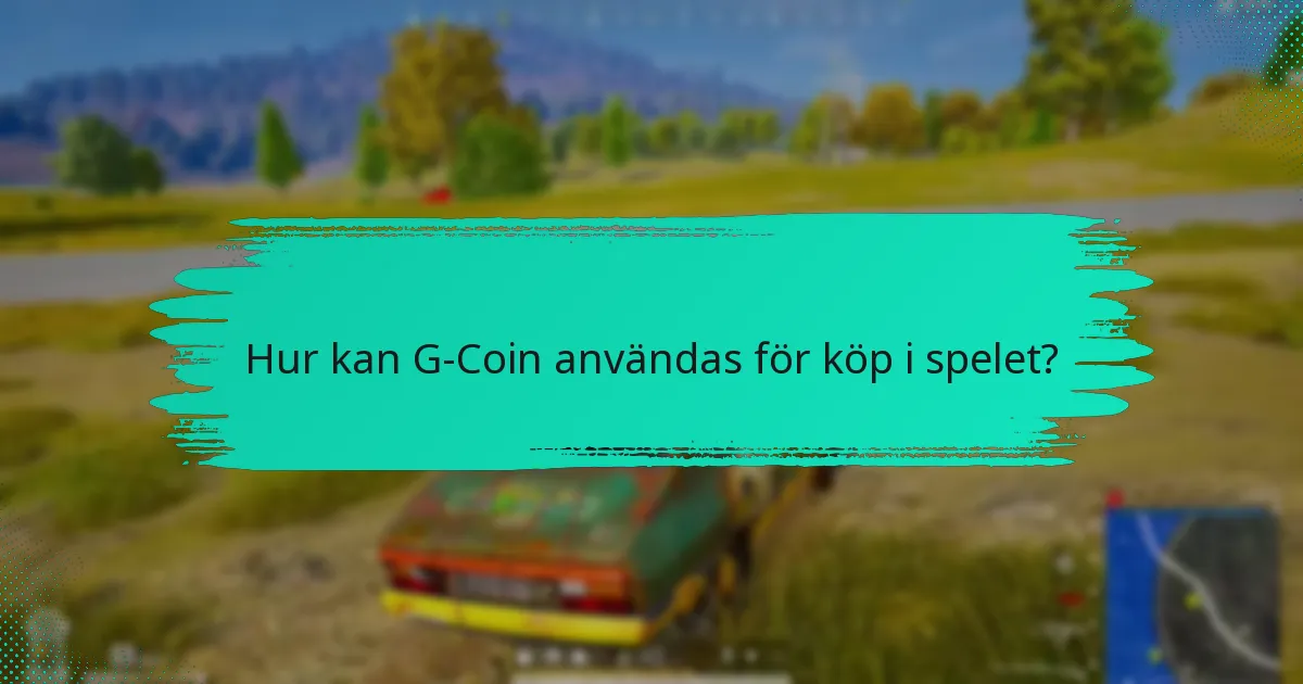 Hur kan G-Coin användas för köp i spelet?