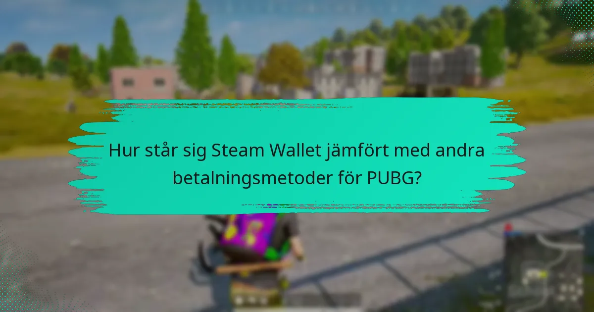 Hur står sig Steam Wallet jämfört med andra betalningsmetoder för PUBG?