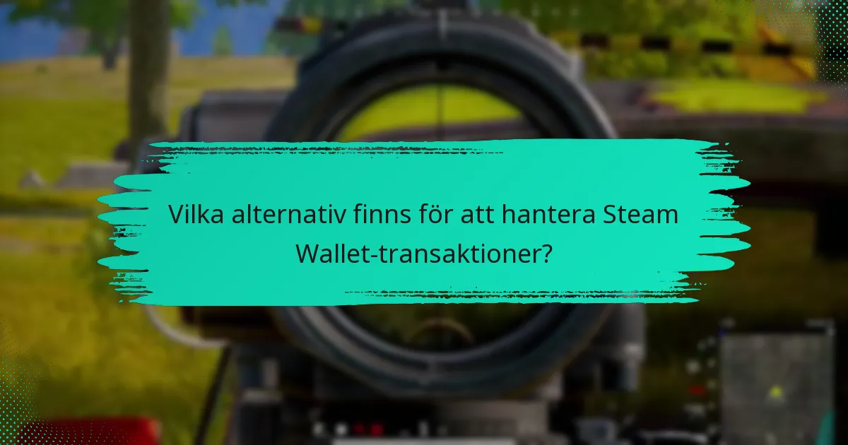 Vilka alternativ finns för att hantera Steam Wallet-transaktioner?